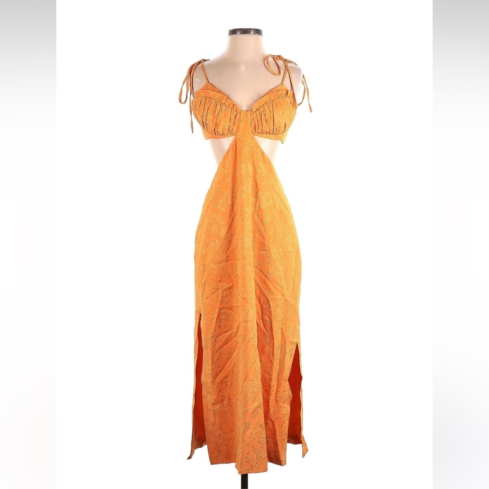 LPA Vibrant Orange Backless Dress